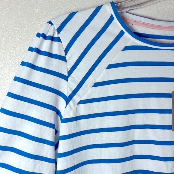 BODEN Arabella Stripe T Shirt Top NEW Puff Shoulder Long Slv Raglan Cotton 16/18 - Picture 7 of 13